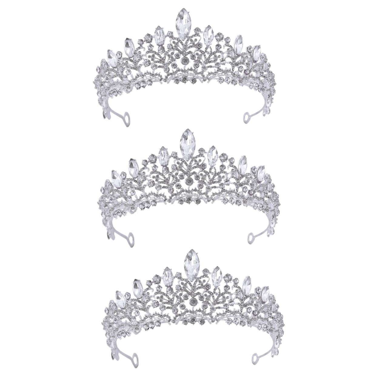 minkissy 3 Tocados De Novia Hechos A Mano Con Elementos De Diamantes De Imitación Delicados Tocados Para Mujeres Y Niñas.