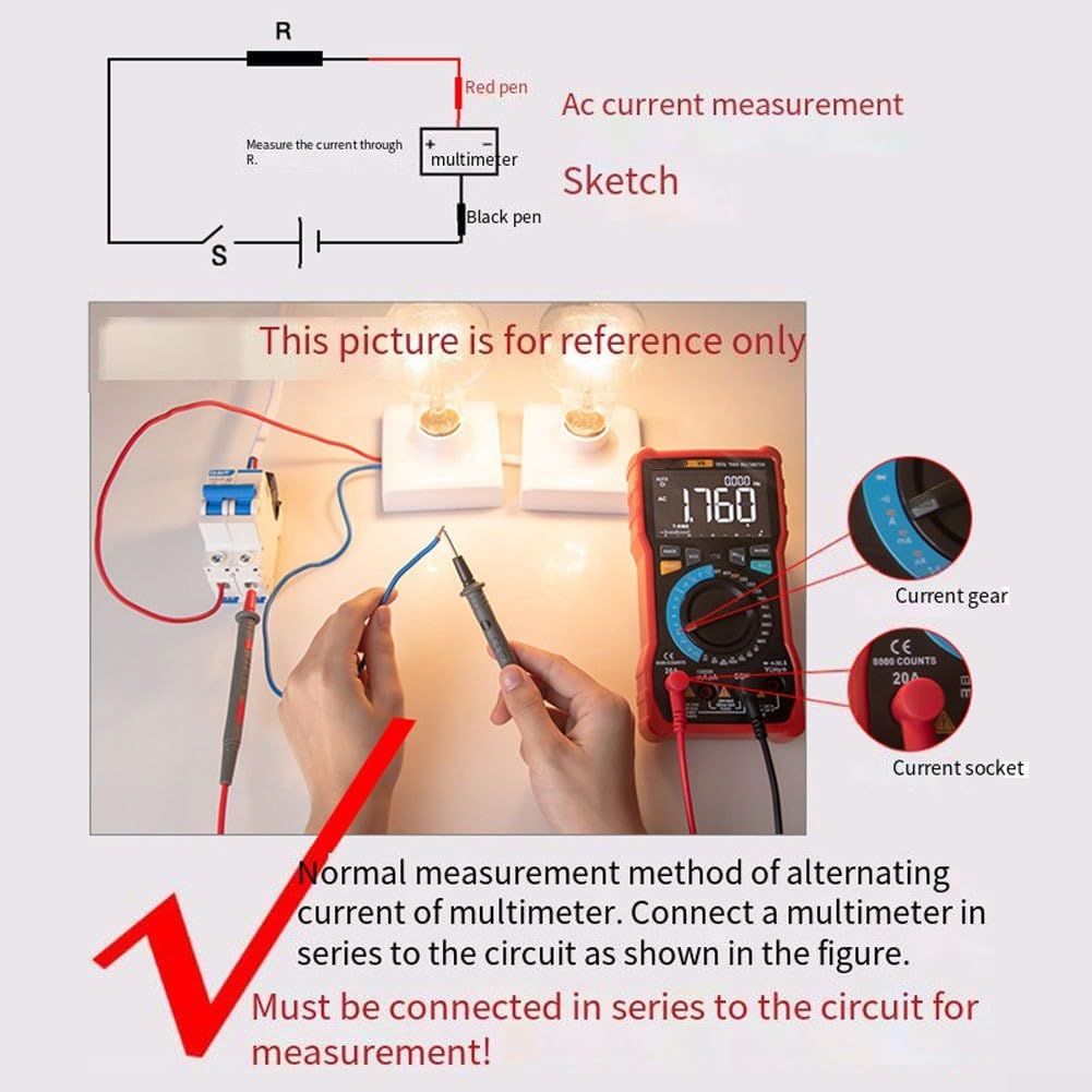 Multimetro digitale a schermo intero 683 con touch screen, 6000 conteggi, batteria ricaricabile USB al litio, tester di tensione senza contatto NCV torcia e cavi di prova in silicone per Ele