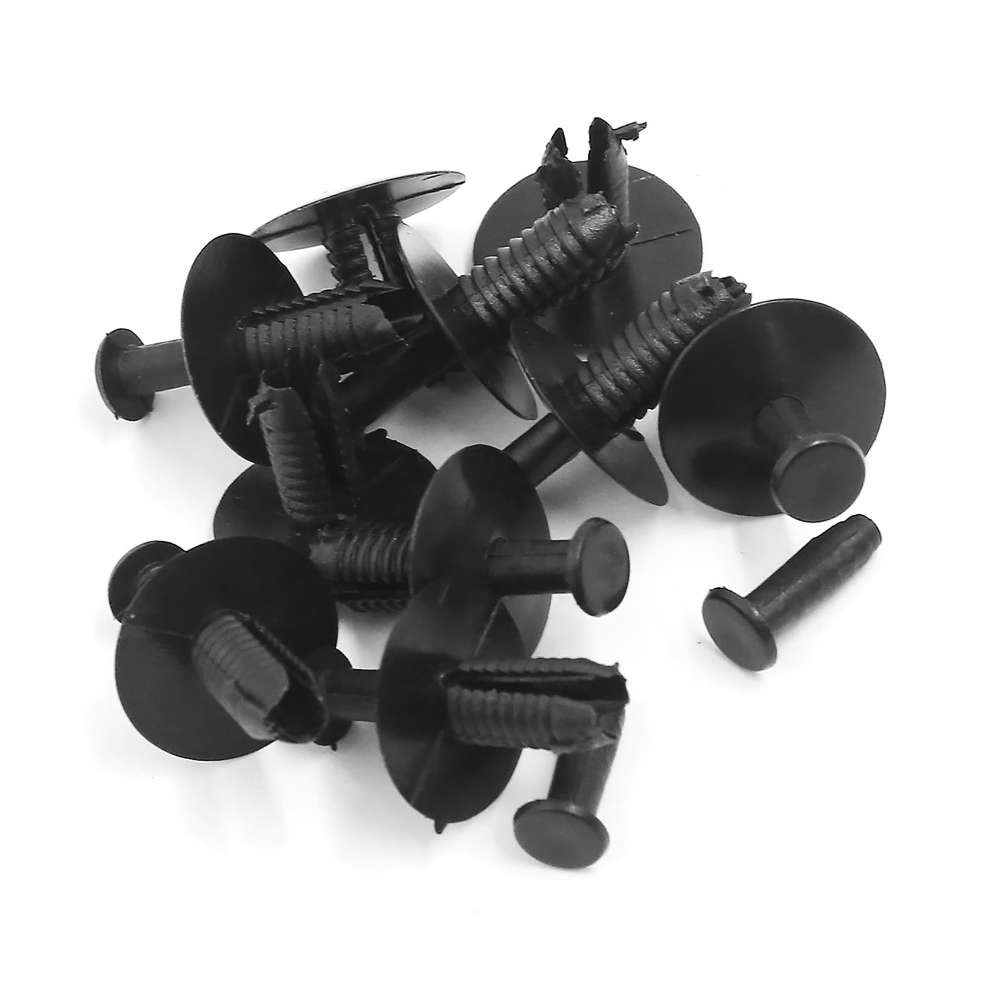 A ABSOPRO Attache en plastique à rivet à pousser pour pare-chocs, clips de fixation de broche de 6 mm pour BMW en plastique noir (ensemble de 10)
