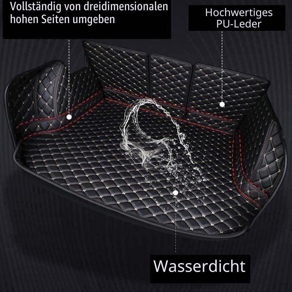 Auto Leder Kofferraummatten Kofferraumwanne für VW Touareg III CR 2018-2023, Vollabdeckung Antirutschmatte Kofferraum Schutzmatte Kofferraumschutz Auto Zubehör,All Black