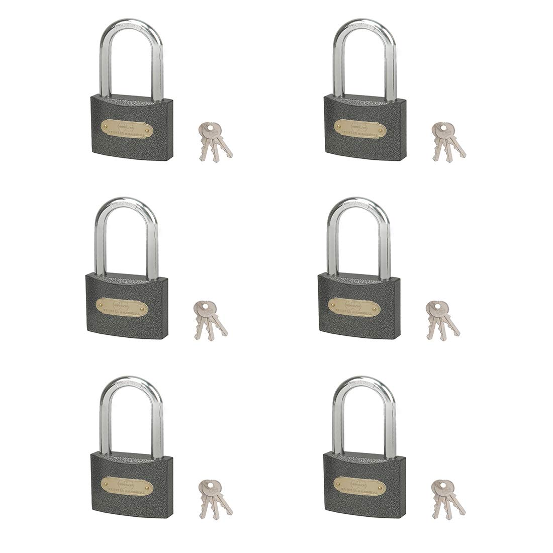 Harrison Luggage Lock C I-0320 Key Padlock with 3 Keys Mild Steel Solid Body Hardened Shackle Suitable for Suitcase Lock, Bag Lock, Bagpack, Small Locks - Grey (Pack of 4) — Amazon image 13