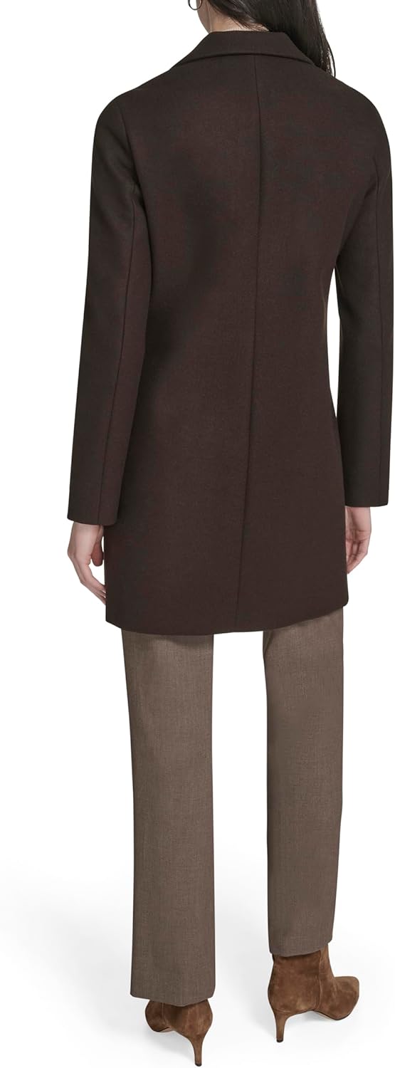 Calvin Klein Women's Classic Faux Wool Overcoat – Long Button Front Winter Jacket - Image 3