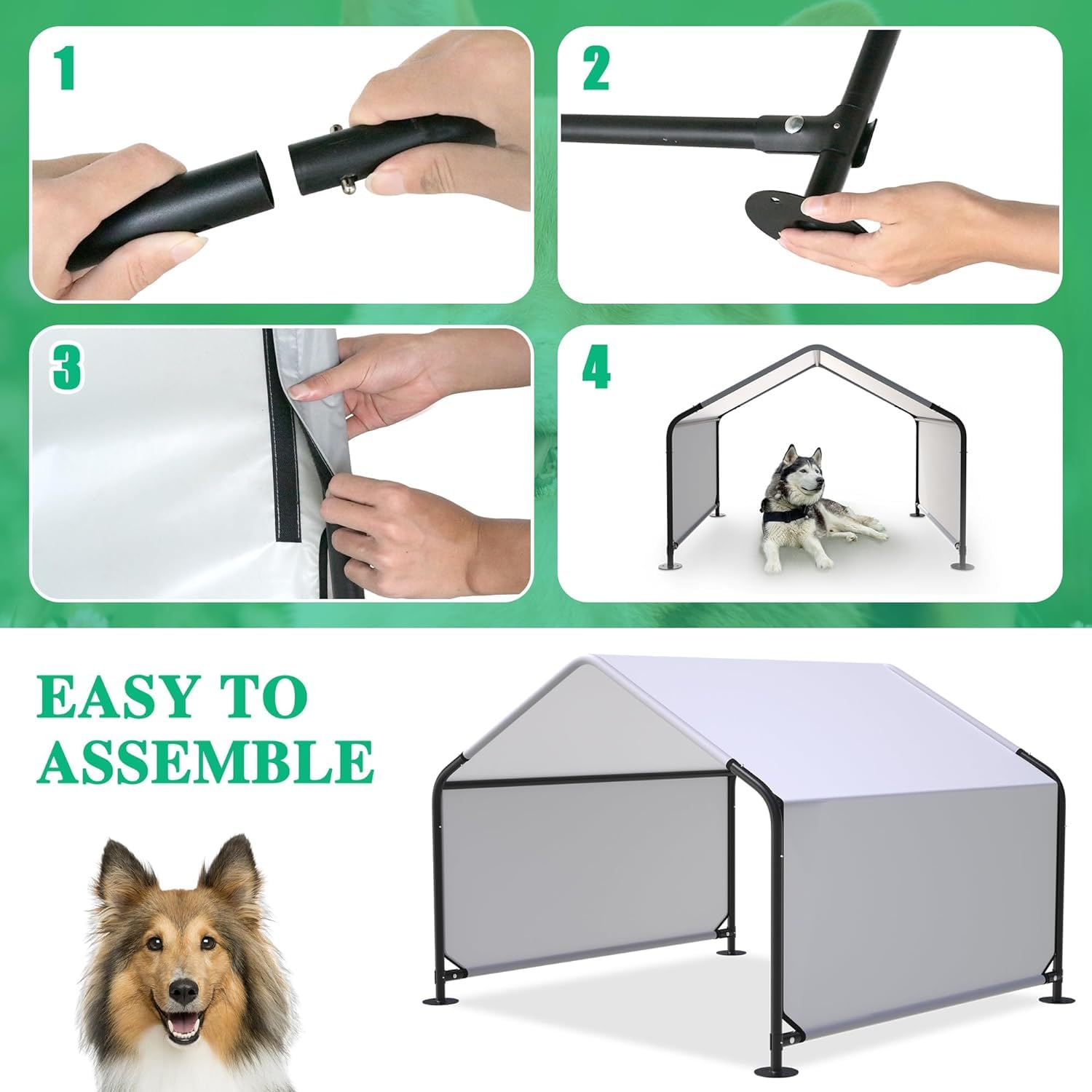 Lingusta Dog Shade Shelter Outdoor Tent for Small Medium Large Dogs,Outdoor Dog House, Waterproof Dog Houses,Sun Protection Dog Houses for Dog/Cat/Rabbit/Pig