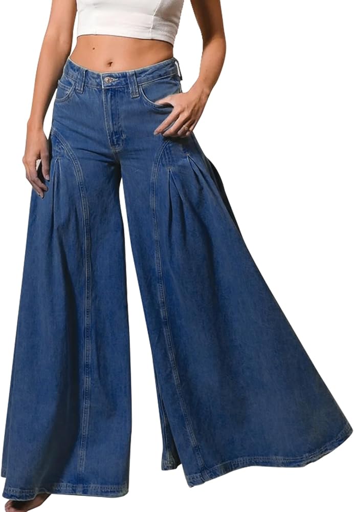 Amazon.com: EZAPINE Women Bell Bottom Jeans High Waist Stretch