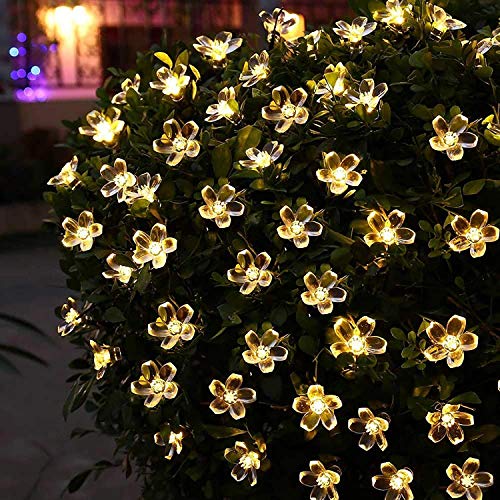 Image of Xenith 14 LED Silicone Blossom Flower Fairy String Decorative Lights for Diwali Christmas Tree Home Balcony Bedroom Window Wall Garden Navratri Ganpati Valentine Decoration (Warm White, 3.5 Meter)