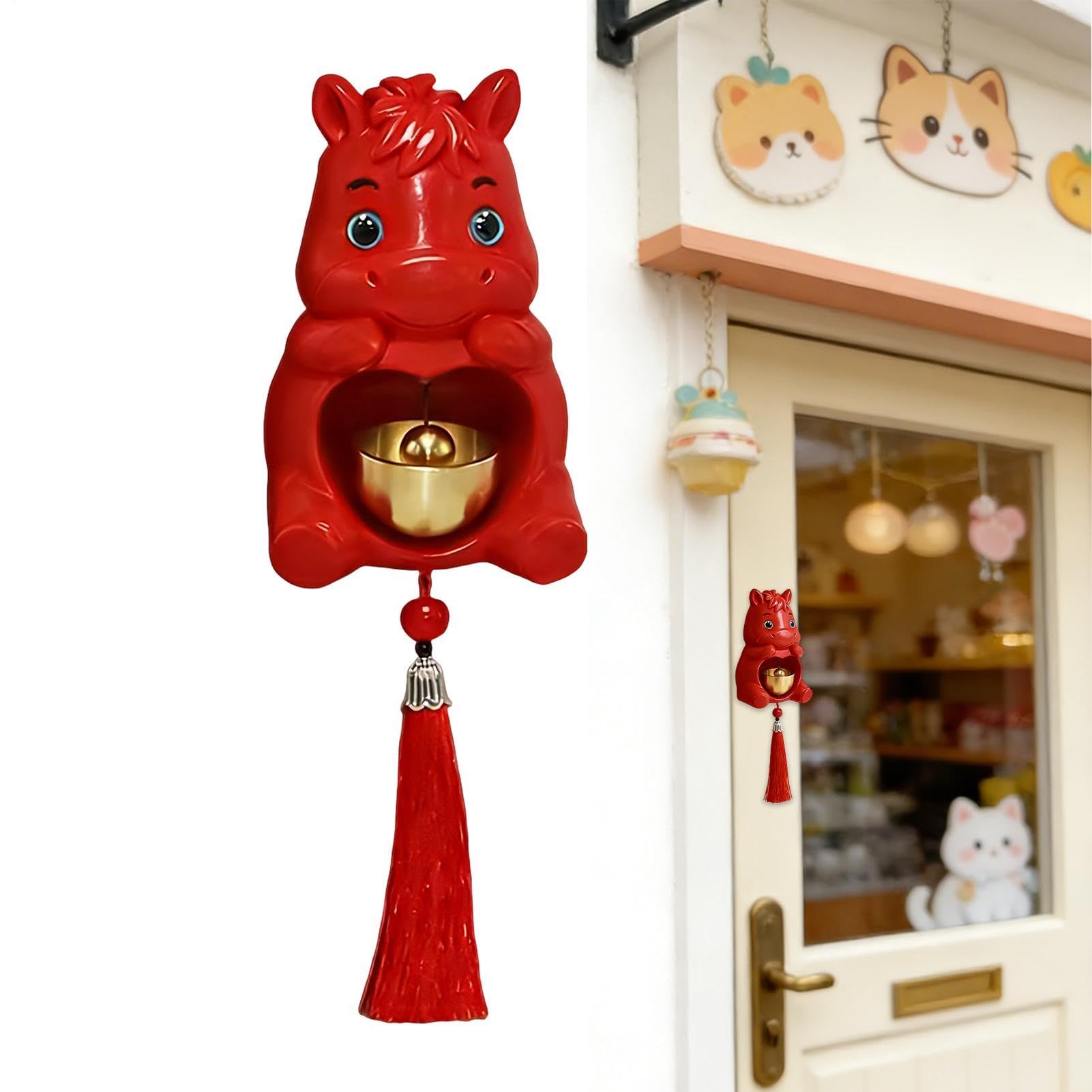 Alarme d'entrée pour animaux avec carillon de porte fer à cheval adhésif