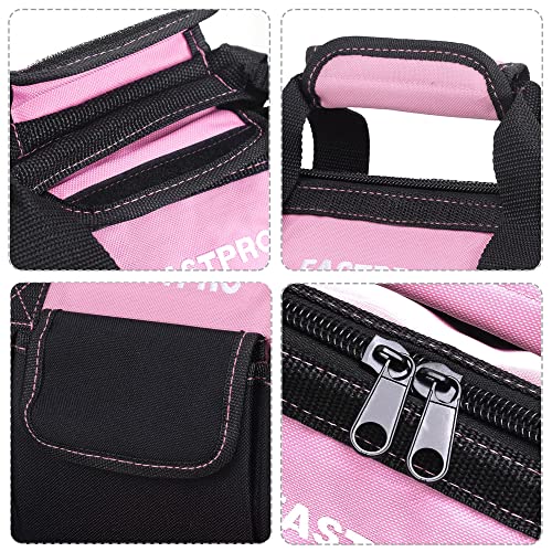 Image of FASTPRO 12-Inch Pink Tool Bag, Wide Mouth Open Storage Bag