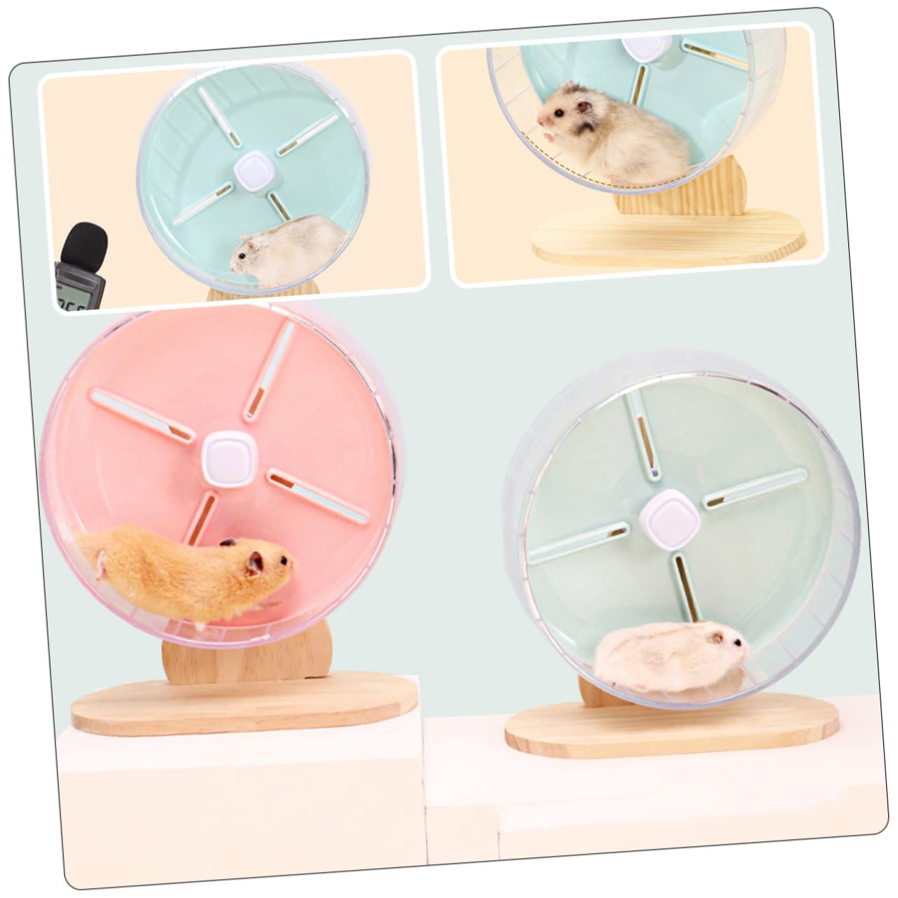 FRCOLOR Rueda para hámster de 20 cm de diámetro, Rueda silenciosa para Mascotas, Base Estable, Juguete de Actividad de Color para Mascotas