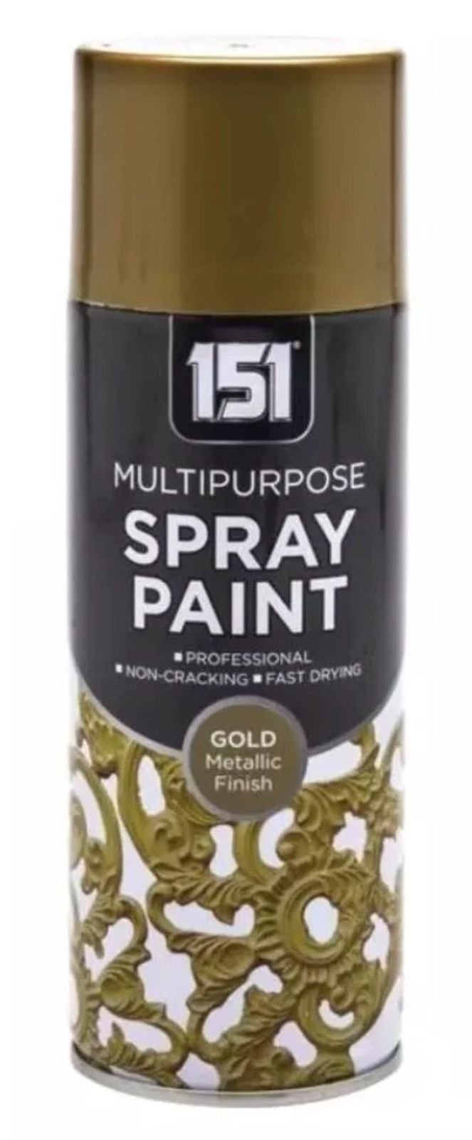 151 Gold Metallic Finish Multipurpose Spray Non Cracking Fast Drying 400ml
