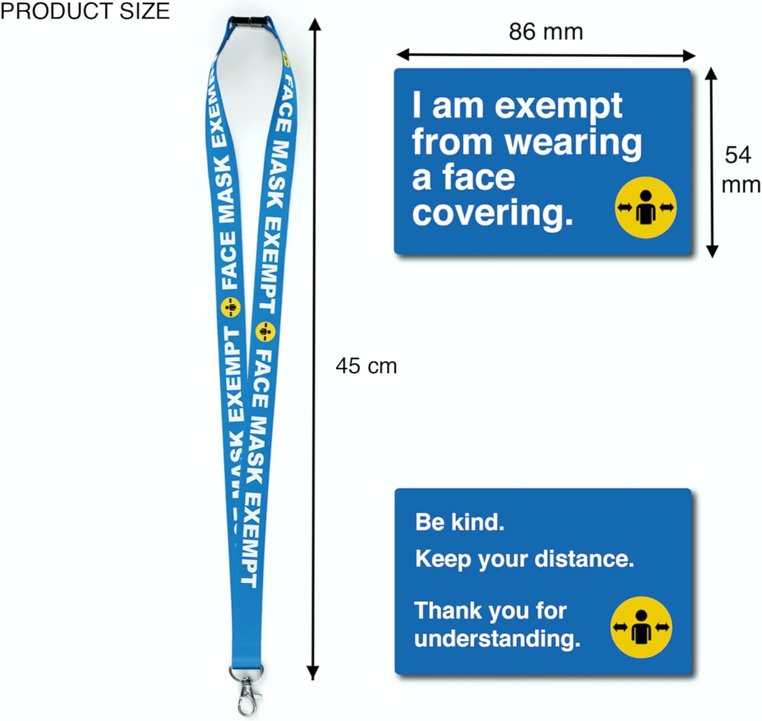 5 Pieces Face Covering Mask Exemption Card and Lanyard with Card Holder