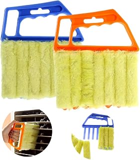 2 Pcs Venetian Blind Cleaner, Window Blind Duster Brush Cleaner Tool Washable Window Shutter Cleaner Tool for Venetian Blinds Air Conditioner and Car AC Vent