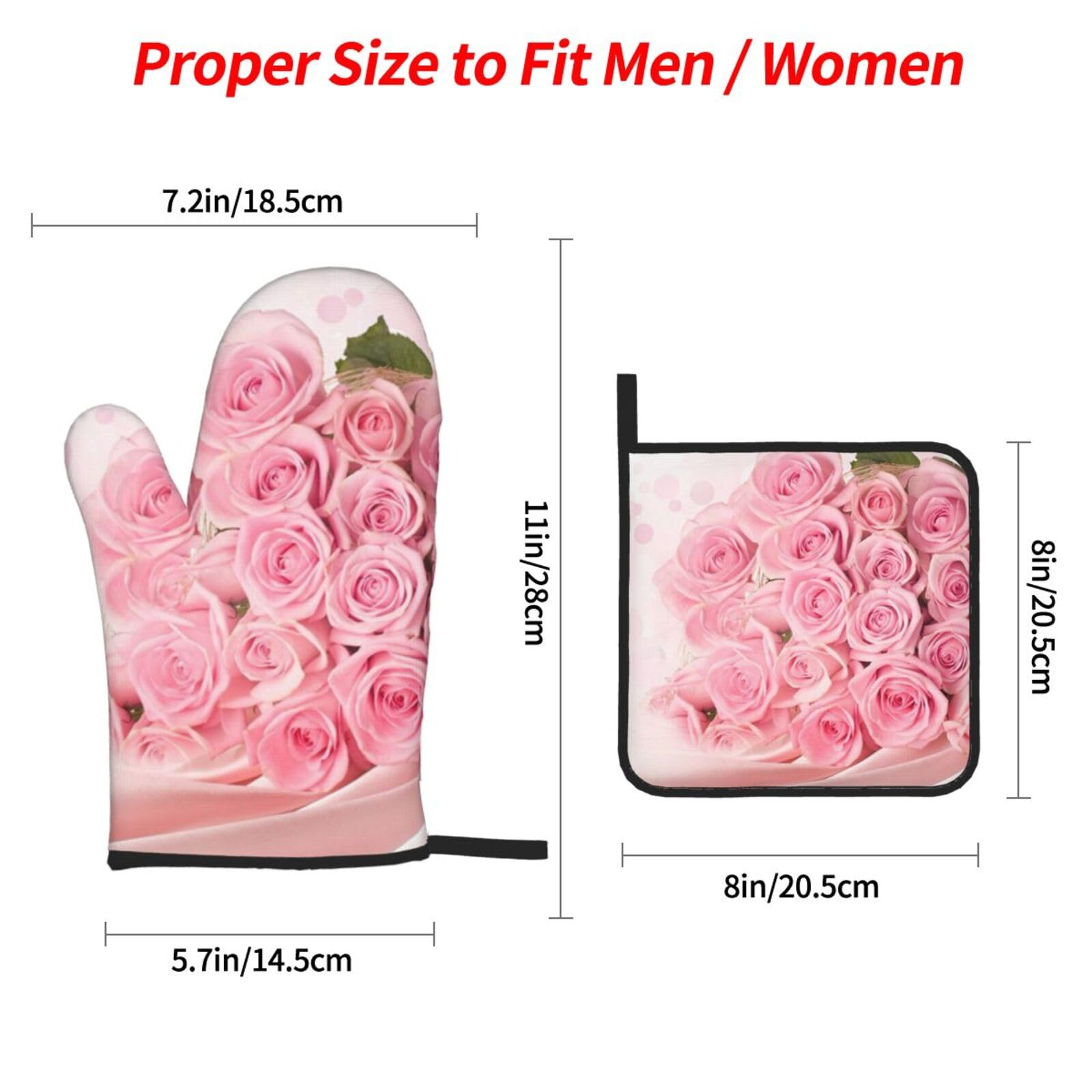 Lustige Ofenhandschuhe & Topflappen Set – Rosa Mit Katzenmotiv, Hitzebeständig & Mit Aufhängebändchen
