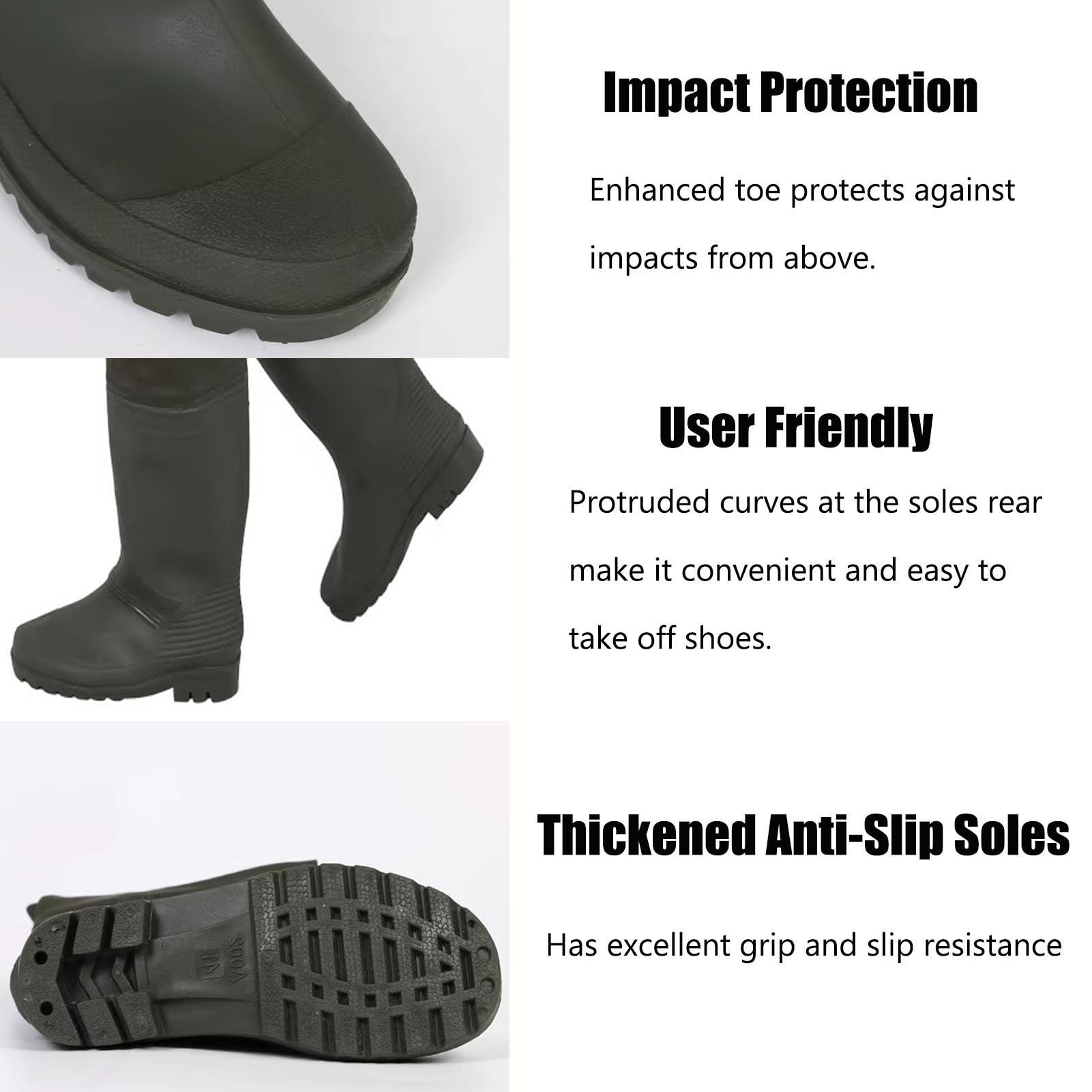 Vadeadores Botas Botas De Pesca Ligeras hasta La Cadera para Hombre, Botas De Pesca con Mosca hasta La Cadera, Botas De Pesca hasta La Cadera De PVC De 80 Cm De Alto con Suela Antideslizante