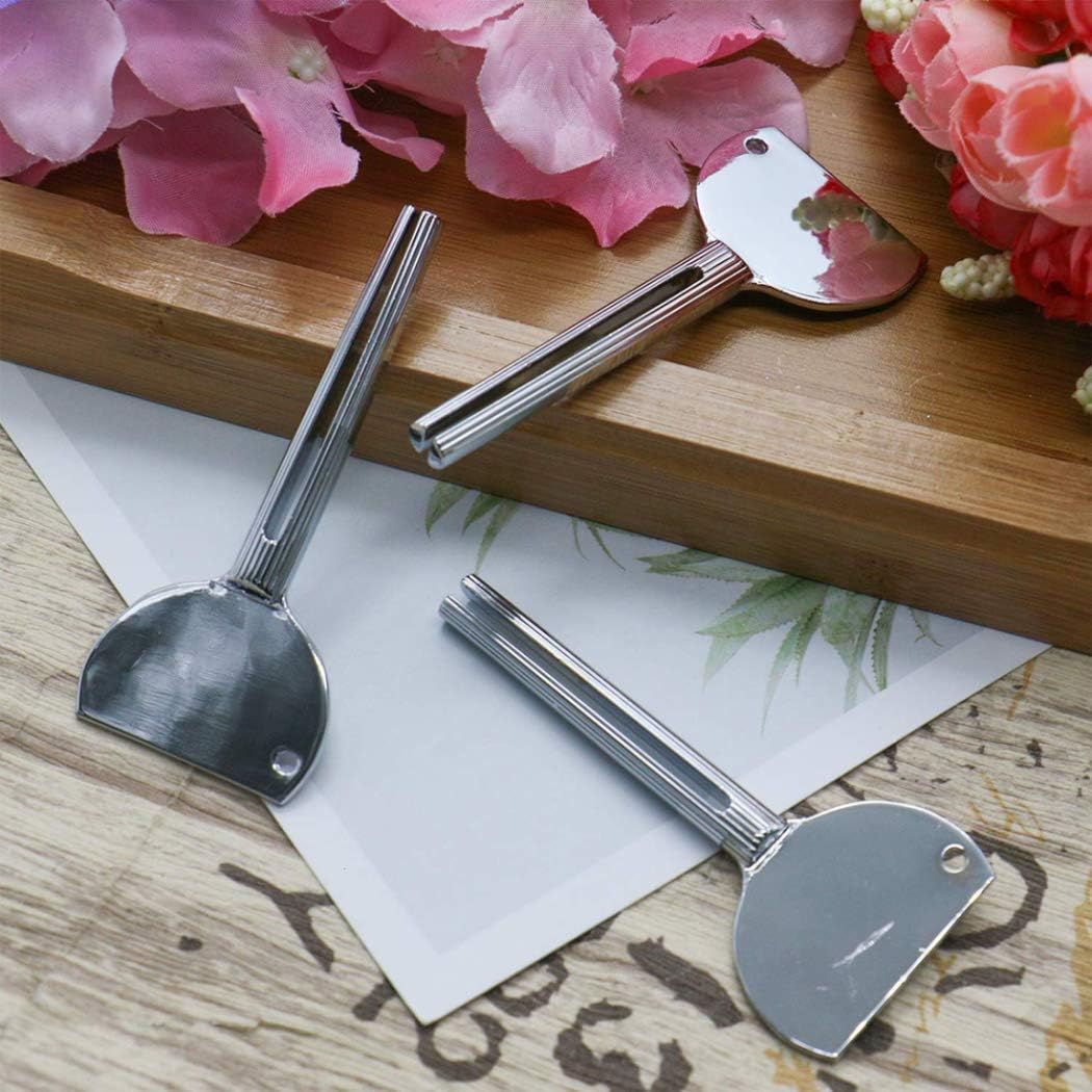 2 llaves exprimidoras de tubo de metal plateado para salón de belleza, seguridad en el baño, ayudas y accesorios