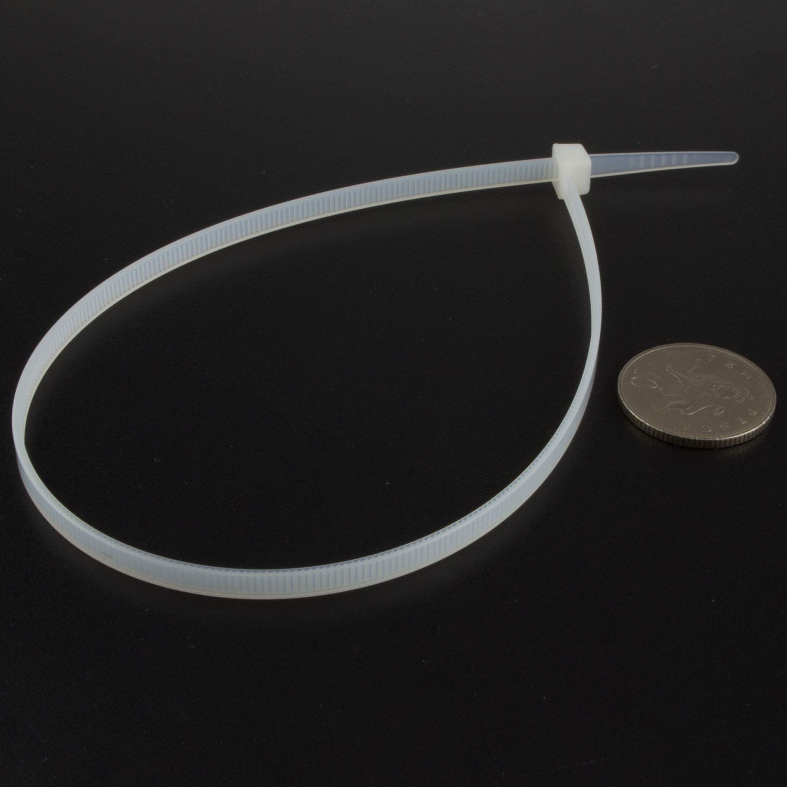 EnTie Kabelbinder, Naturweiß, 4,8 X 370 Mm, Nylon 66, UL-zertifiziert – 100 Stück, Für Kabel & Organisation