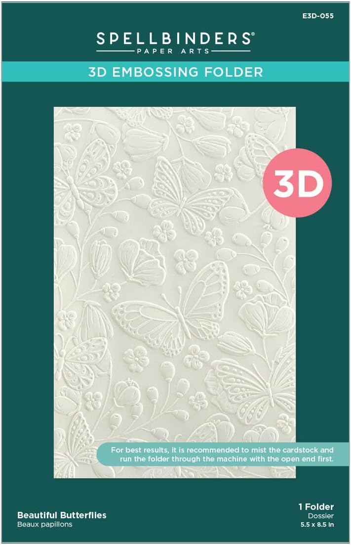 E3D-055 Beautiful Butterflies 3D Embossing Folder from The Stylish Ovals Collection