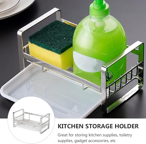 Miniatura 7 de Soporte de esponja para fregadero, cesta de fregadero de cocina, estante de almacenamiento de cocina, estante de almacenamiento de cocina, soporte
