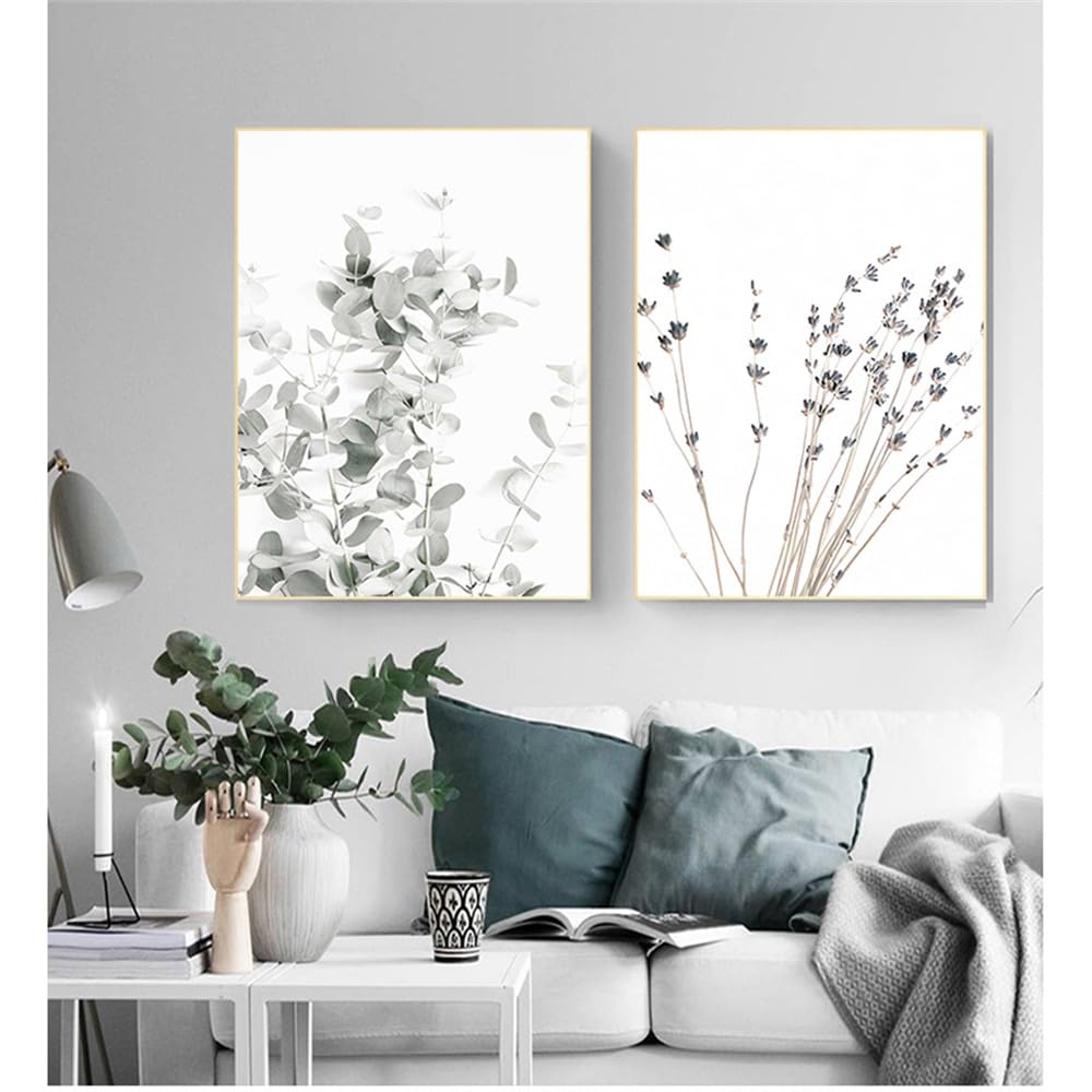 WUHBCZ Art Decor,Art Pictures Lavender Posters Botanical Canvas Painting Farmhouse Wall Pictures Living Kitchen Bedroom Office Home Room Decoration-40 * 50cm*2PCS (No Frame)