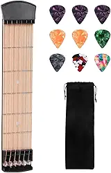 harayaa Ferramenta de bolso para prática de acordes de guitarra para iniciantes, auxílio para treinamento de acordes, pequeno para crianças e adultos, com, Preto