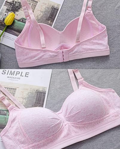 Herepai Teen Girls Seamless Bra Cotton Bras Adjustable Straps (As1, Cup_Band, Numeric_36, A, 36, Pleated Style) #TOP1