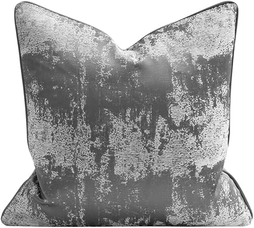 THE-TINOART Silver Grey Throw Pillows Western Super Soft Elegant Modern Splash-Ink Grey Cushion Covers Farmhouse Throw Pillow Cases for Sofa Bed Car Chair, 22 x 22 inch
