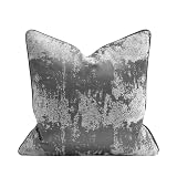 THE-TINOART Silver Grey Throw Pillows Western Super Soft Elegant Modern Splash-Ink Grey Cushion Cove