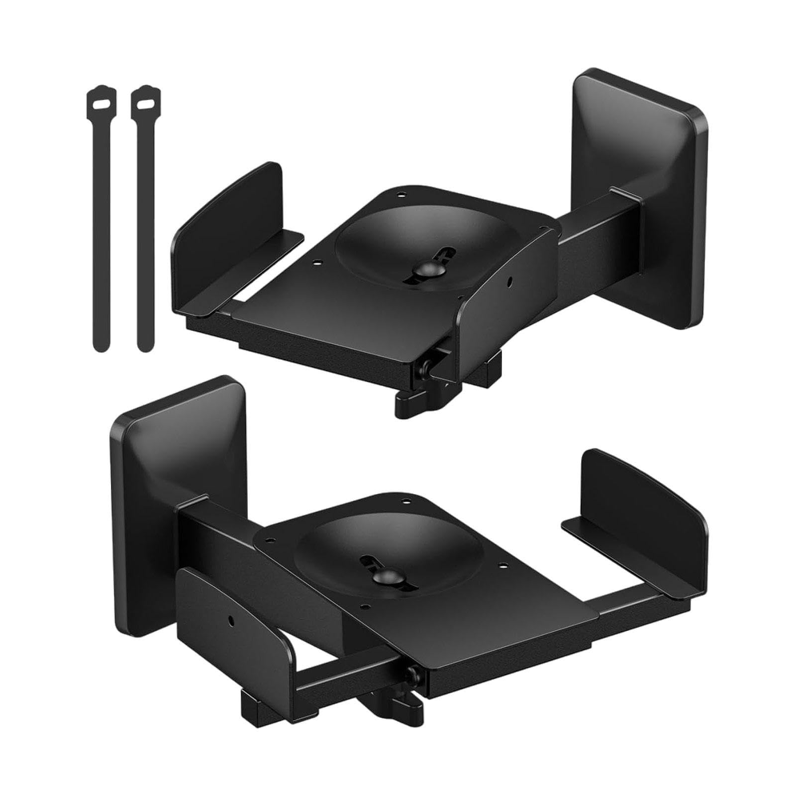 2 Soportes para Altavoces de Sonido Envolvente. Compatibles con Altavoces de 5 a 11 Pulgadas. Soporte Robusto y Compacto con Doble sujeción Lateral.