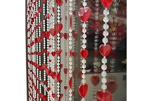 Red Heart Beaded Curtain: Acrylic Hanging Doorway Decor