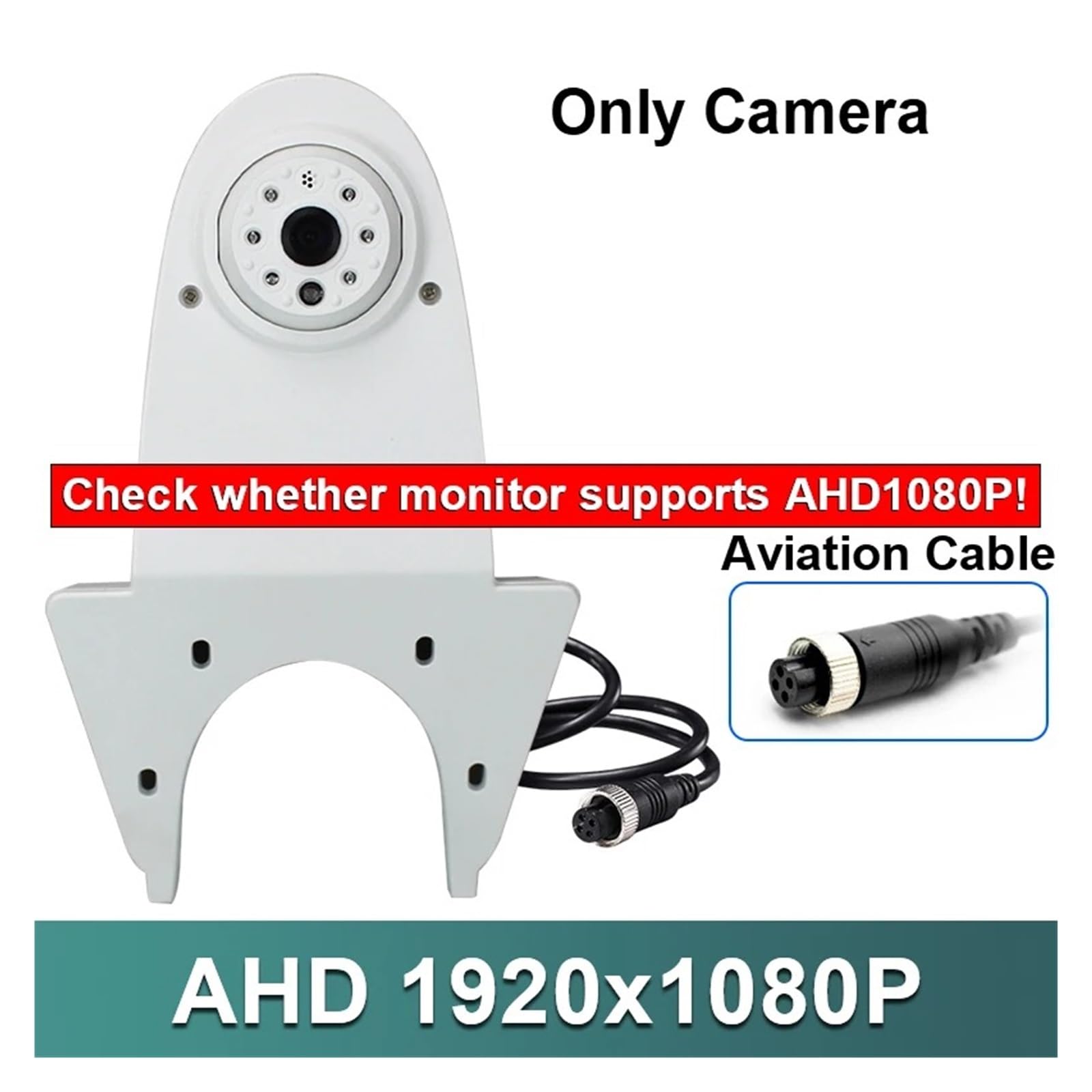 Cámara Aparcamiento para Benz para Viano para Sprinter para Vito Blanco AHD 1080P Visión Nocturna Cámara Visión Trasera del Vehículo Camara Marcha Atras(Only AHD Camera(4pin)