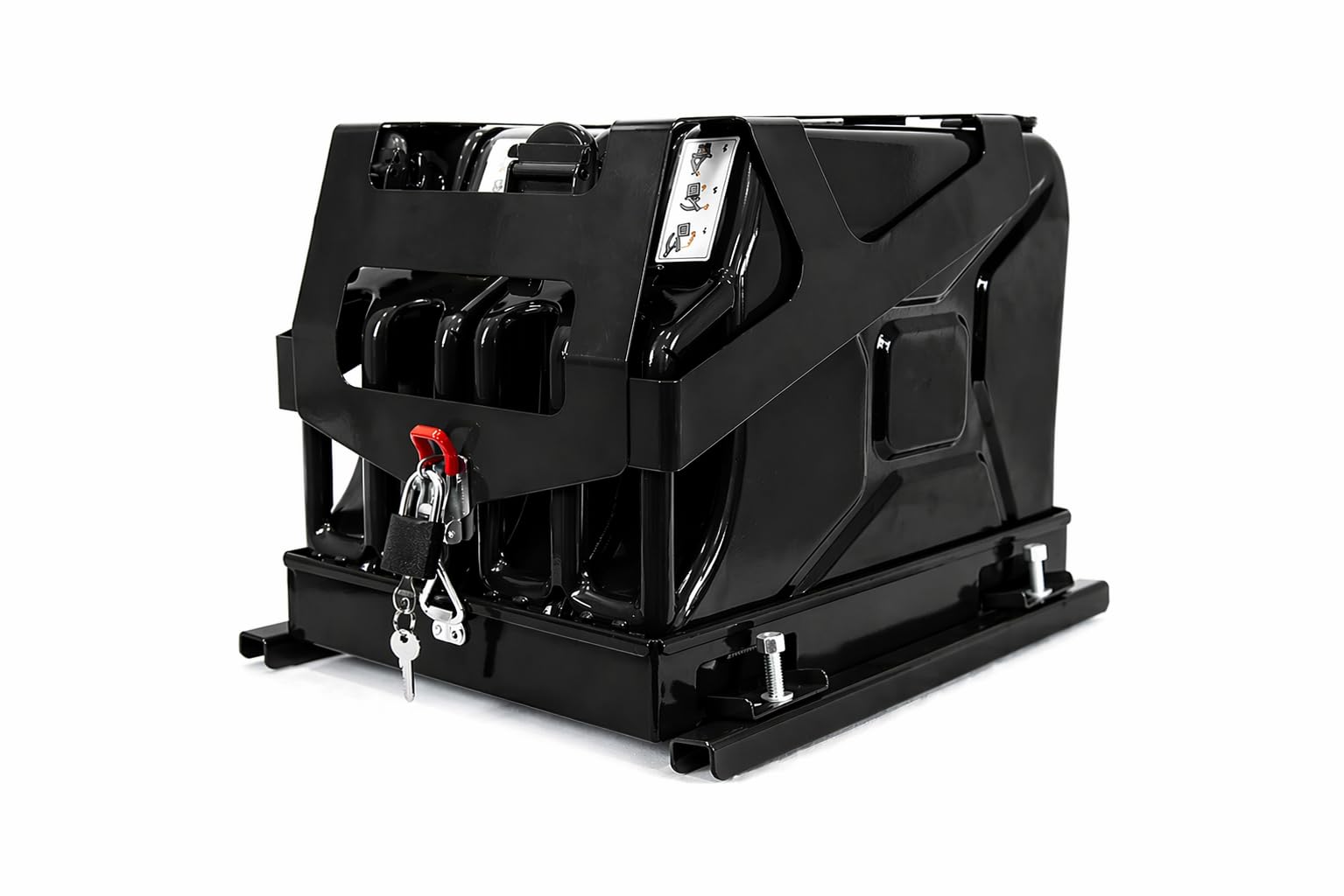 Kanister na benzynę, 20 l x 2, z uchwytem, metalowy kanister, kanister na paliwo, kanister na olej napędowy z kłódką, kanister na benzynę - czarny (ral 9005)