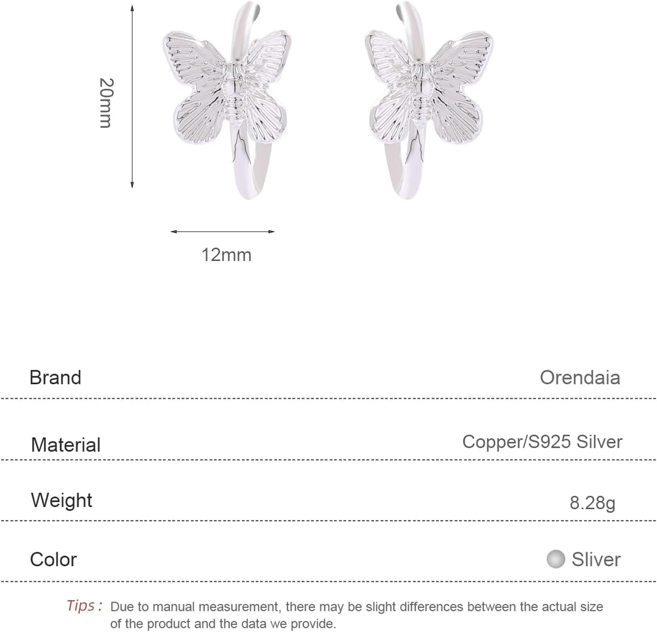 Butterfly Huggie Hoop Earrings for Women, Hypoallergenic(925 Silver Posts) Simple Lightweight Hoops Gift for Women,Small Dainty Trendy Jewelry Accessories - Image 3