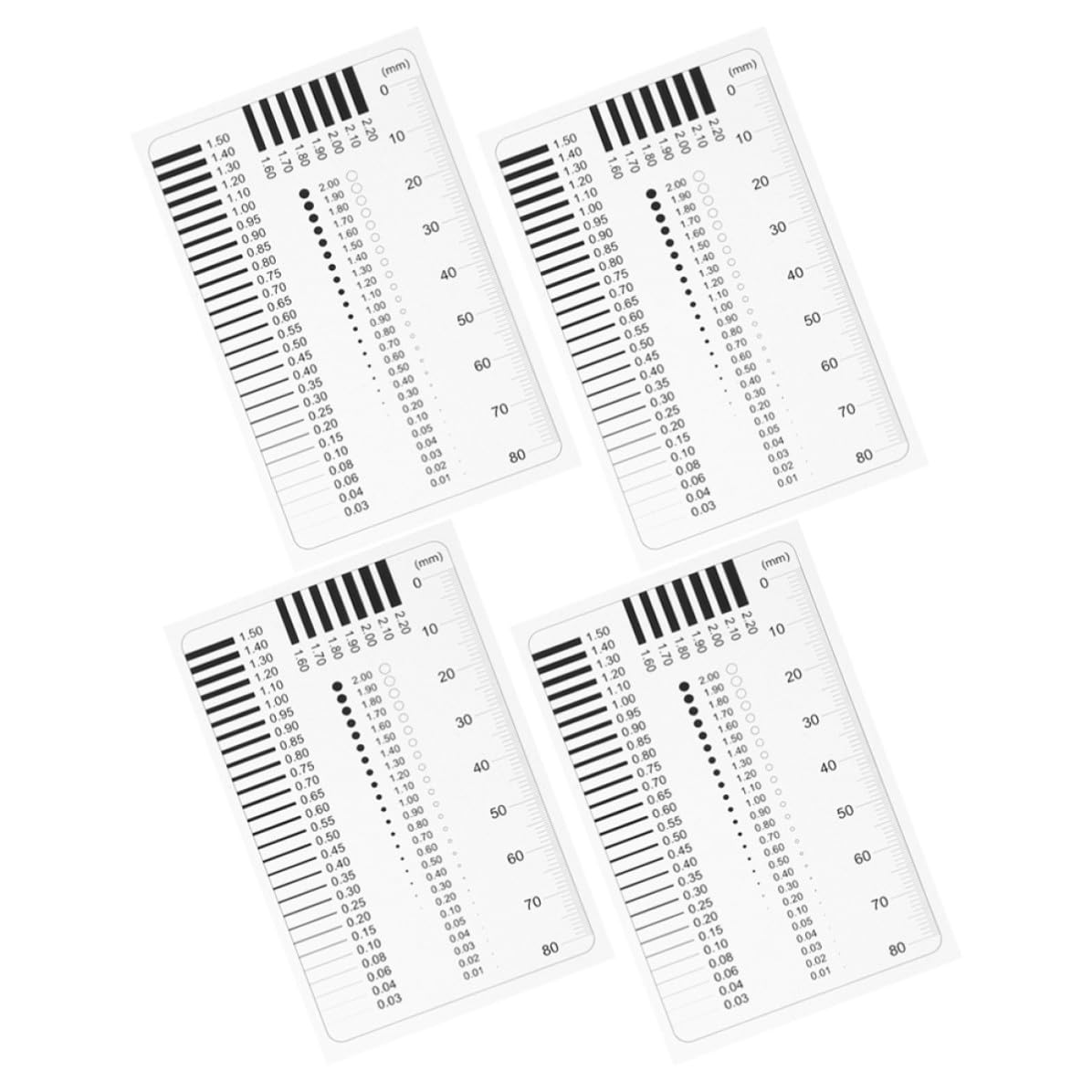 BESTonZON Precision Measuring Tools Set for Flaw Detection with Plastic Rulers 4pcs and Crack Width Measurement, High Precision Measurement Instruments for Construction and Outdoor