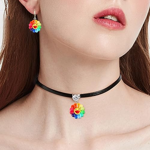 Miniatura 6 de 20 colgantes de girasol de cara sonriente coloridos, nueva colección de cuentas de girasol sonriente de resina suave, para manualidades, pulseras,