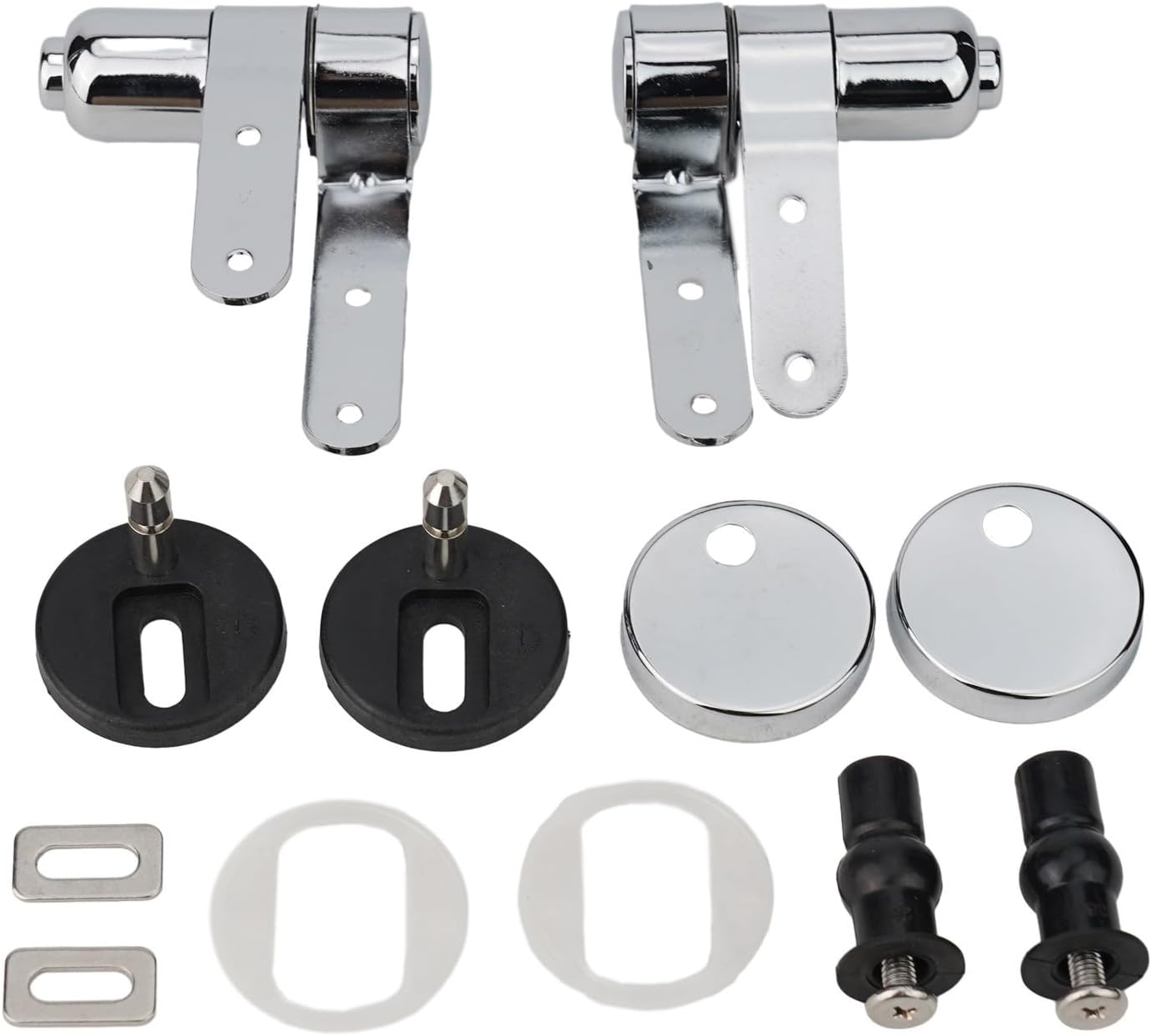 Stainless Steel Slow Close Toilet Seat Hinge Two Button Quick Release Universal Replacement Parts foe Flip Top Lid Damping 1.0-2.0N M Torque Anti Shock Noise Reduction Easy Install Hardware Kit