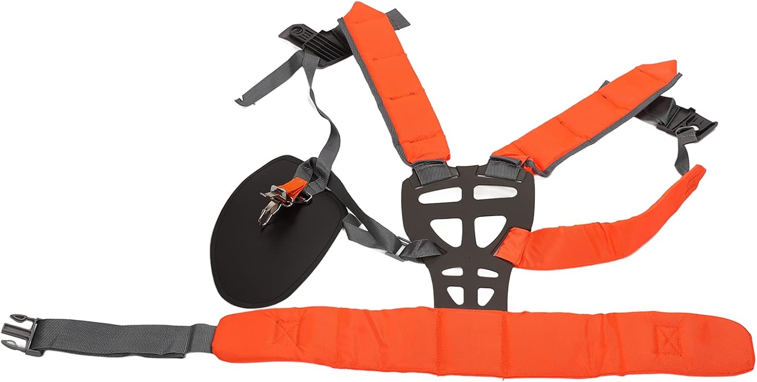 Trimmer Shoulder Strap, Universal Double Shoulder Harness Strap with Nylon Belt for, Adjustable Length String Trimmer Shoulder Strap