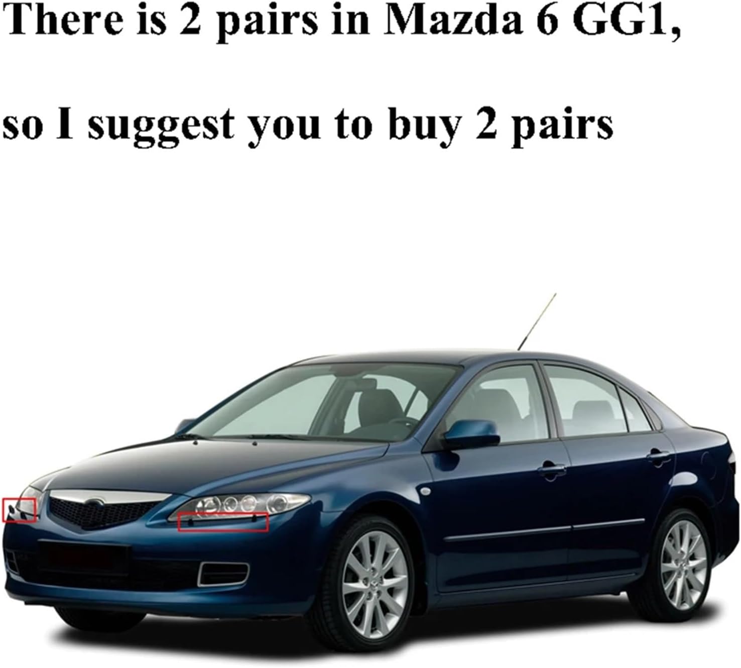 2Pcs/Set Front Headlight Washer Jet Nozzle Compatible with Mazda 6 GG1 2002 2003 2004 2005 2006 2007 2008 GR1A518G0A