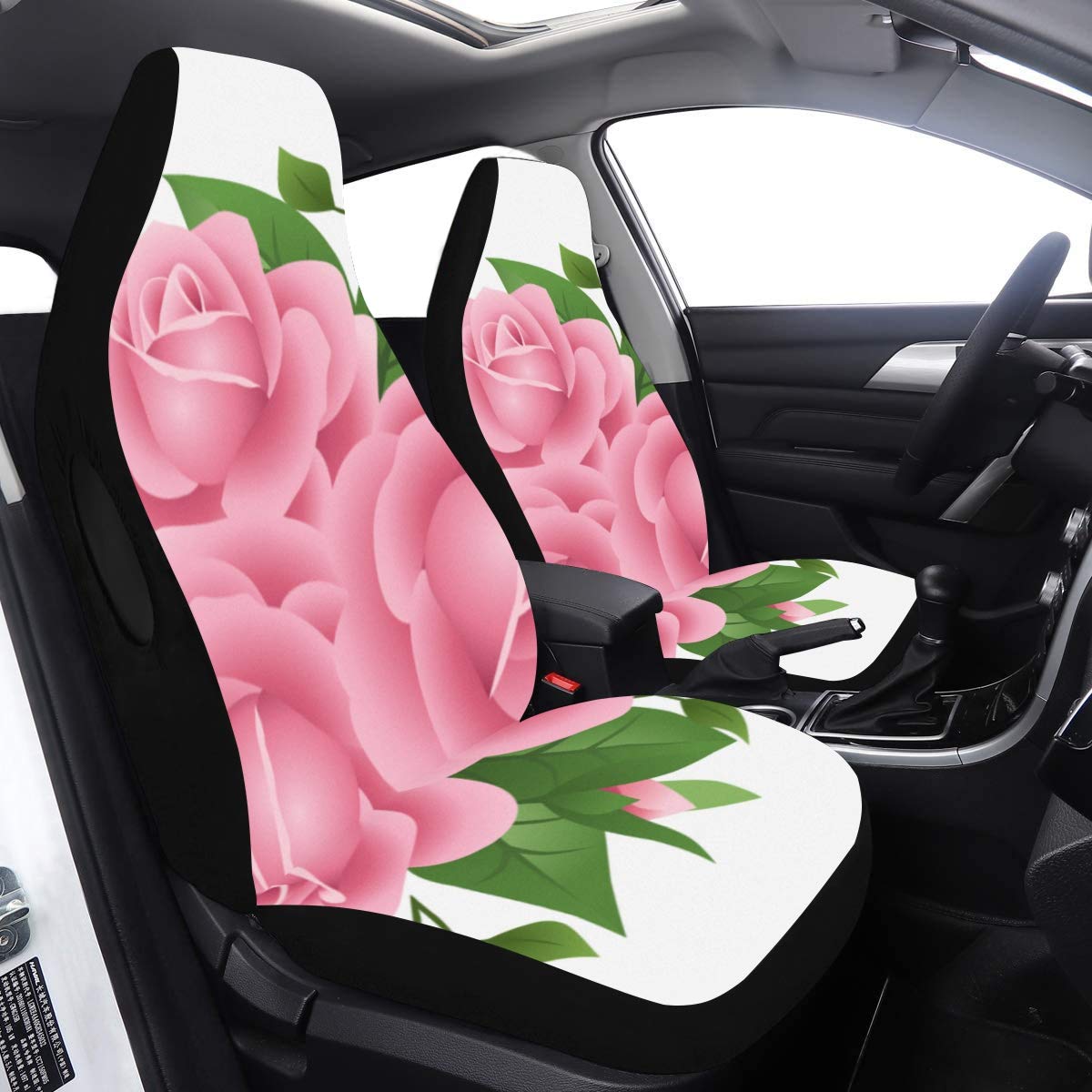 Small Car Seat Covers Sweet Magical Fragrant Pink Rose SUV