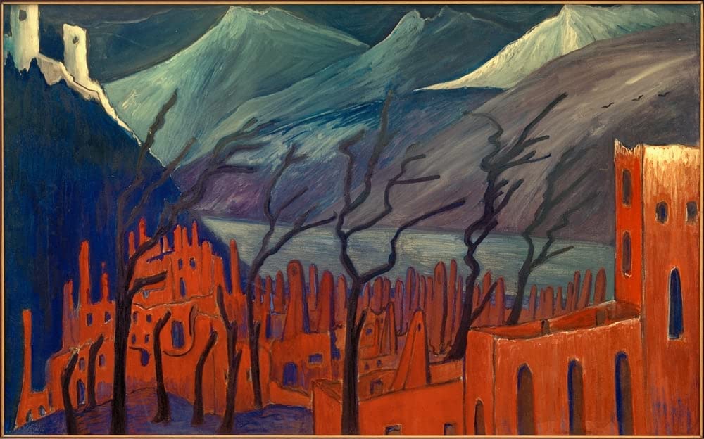 Impression d'art mural de qualité supérieure tableau rouge expressionniste 60x90cm