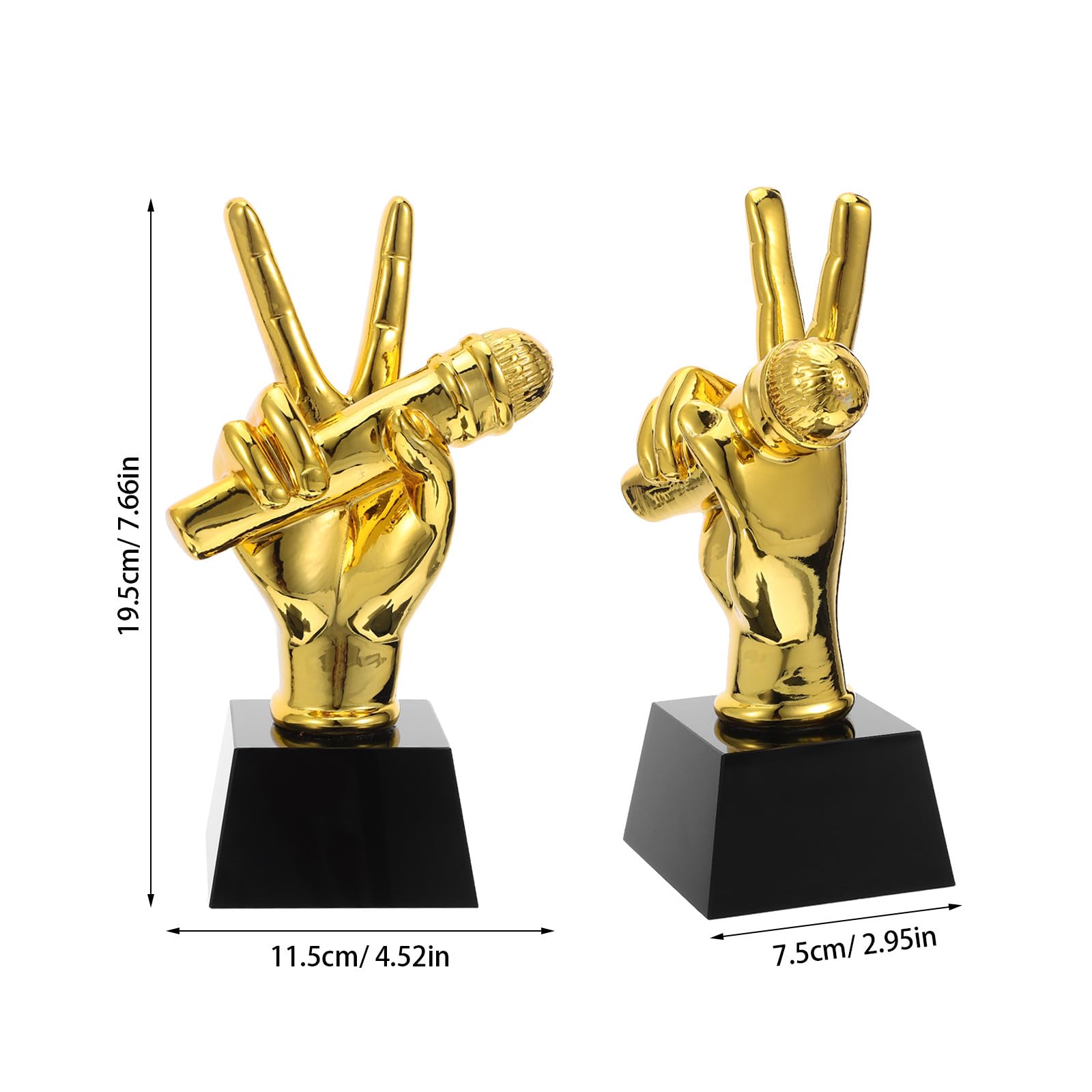 MAGICLULU Microfono per Feste a Tema Musica Decorazione Unica Coppa Oro in Resina Idea Regalo Speciale per Premi Musicali e Cerimonie Aziendali per Cantanti