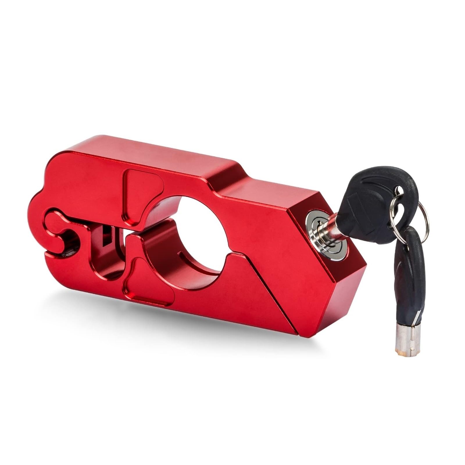 Arupmn Red Chain Lock Universal Motorcycle Handlebar Lock Handle Throttle Grip Security Anti Theft Motorcycle Handlebar Lock(Red)