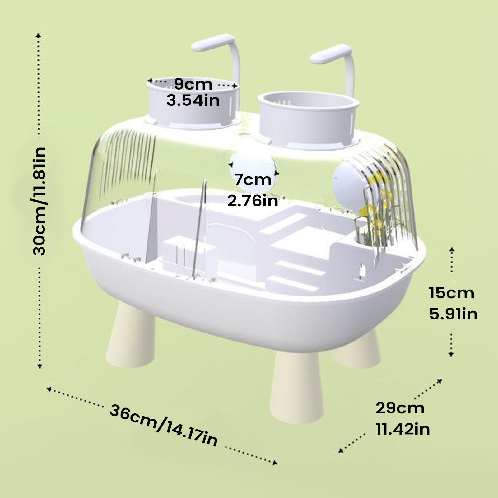 Zbiornik na żółwie, ze światłem słonecznym, terrarium USB, klatka dla żółwi wodnych, gadów, do użytku wewnątrz i na zewnątrz, do domu, biura, na balkon, do stawu
