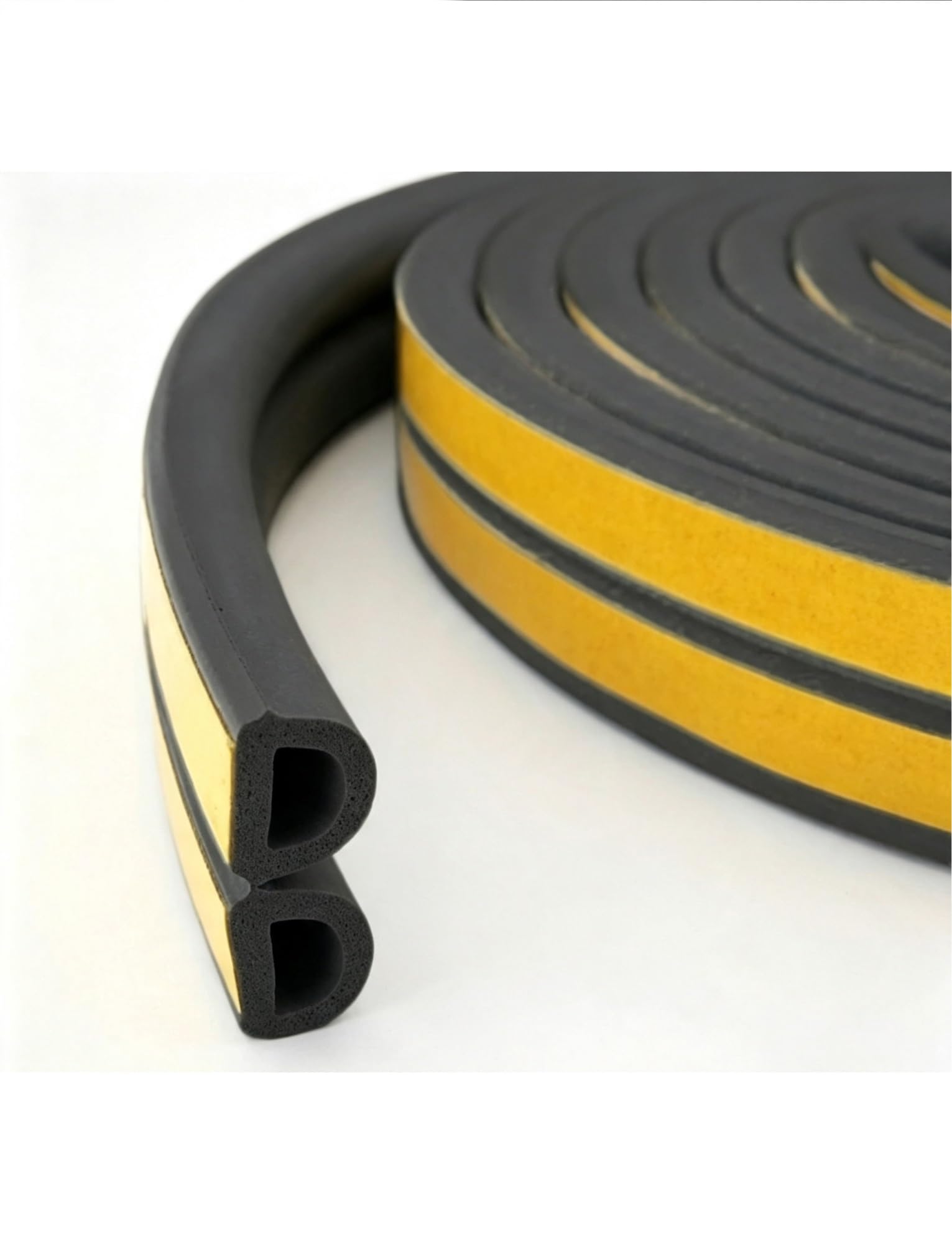 Guarnizione D autoadesiva – 10m nastro gomma schiuma per porte/finestre | Striscia for correnti d'aria for porte e finestre, guarnizione in gomma autoadesiva(Black,WxT: 0.9x0.75cm)