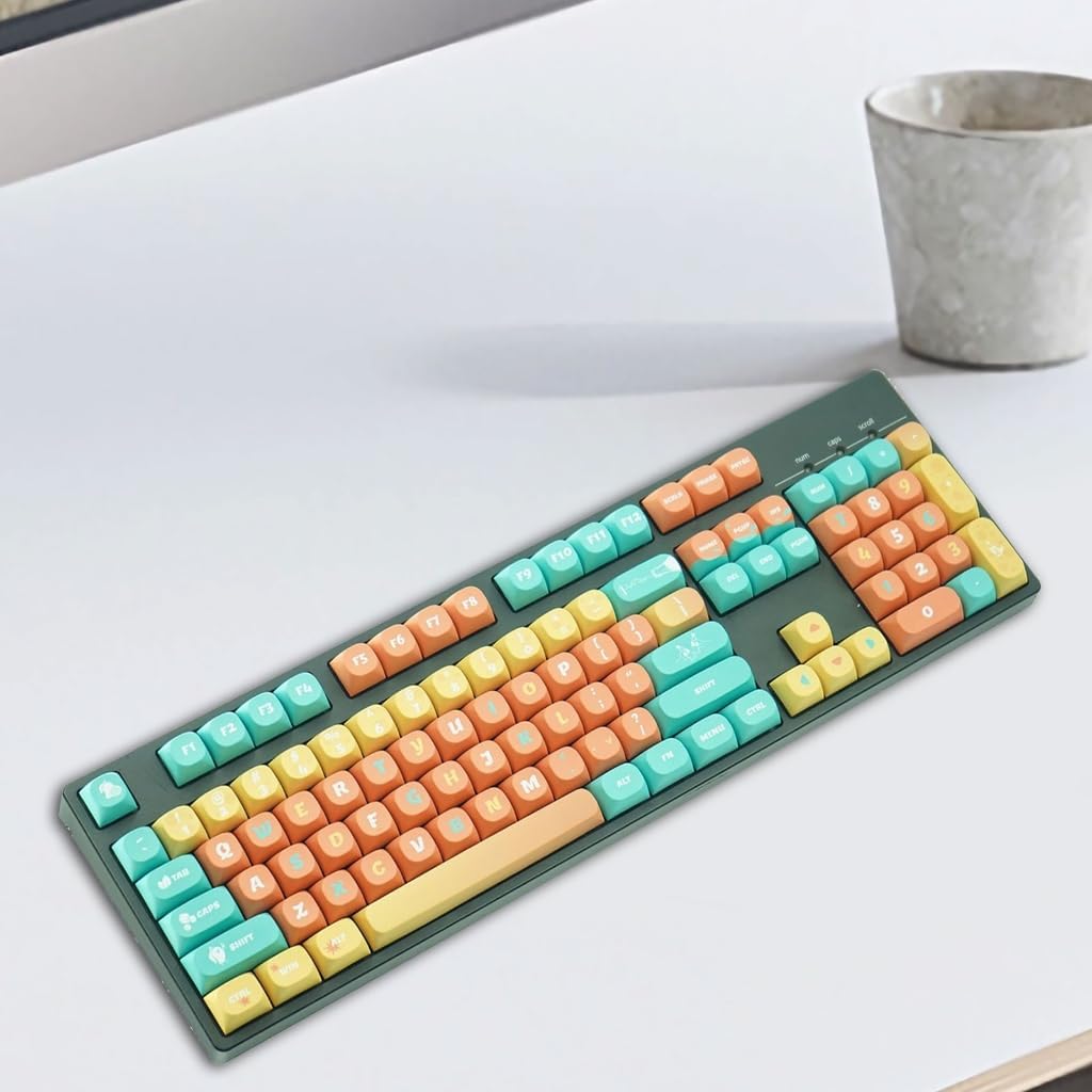 Ergonomic 131Key Orange Theme PBT Keycaps for Mechanical Keyboard Comfortable