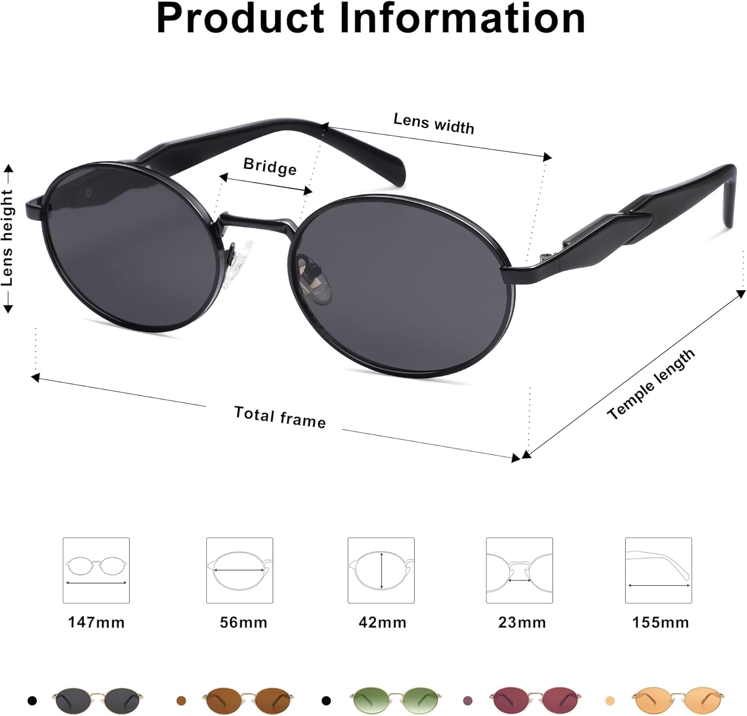 SOJOS Retro Oval Sunglasses for Women Men Trendy Sun Glasses Designer Inspired Classic Shades UV400 Protection SJ1224 - Image 5