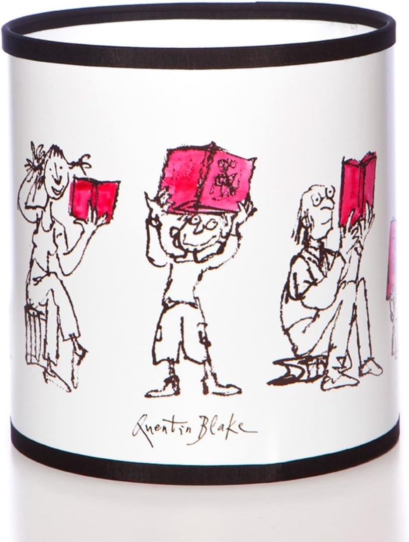 Quentin Blake 'Reading Lamp' Table Lampshade featuring illustrations drawn exclusively for Stamp Creative.