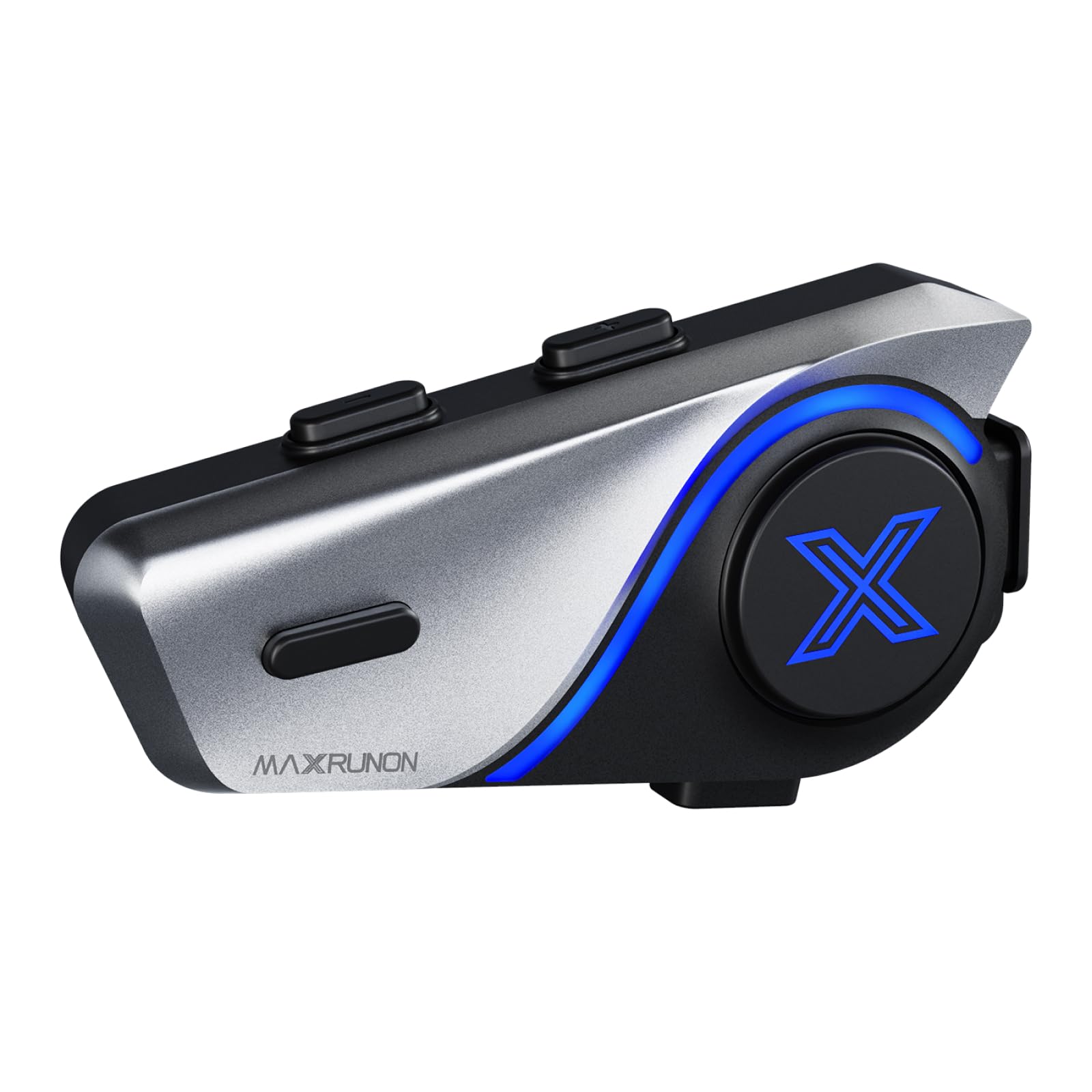 Motorrad Bluetooth Headset mit Audio-Multitasking, 2-Wege-Intercom mit 600m Reichweite, Bluetooth 5.3 Helm Kommunikationssystem mit universeller Kopplung/FM/1000mAh Akku, Einzelpack-D9