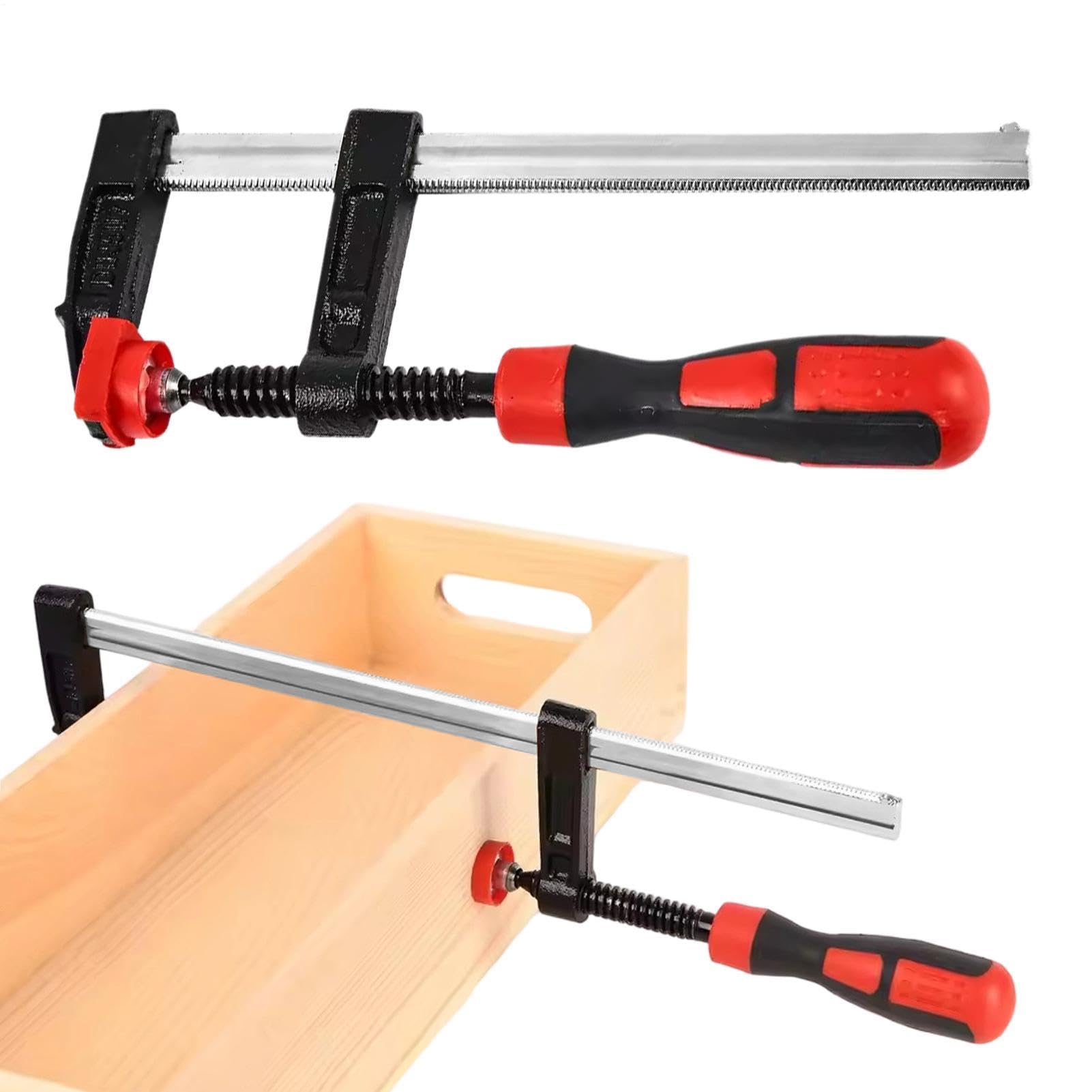 Set di morsetti resistenti, morsetti paralleli da falegnameria, 15 x 3,5 cm, strumento per la lavorazione del legno con sistema di forte pressione, design di serraggio con telaio in acciaio, uso per