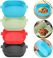 Vista 7 de Forros de silicona para freidora de aire, cestas de freidora de aire de forma cuadrada de 7.7 pulgadas de ancho, se adaptan a todas las freidoras