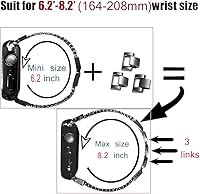 Vista 3 de Cadenas de metal de cristales y vaquero compatibles con Apple Watch con funda protectora brillante de 1.496 pulgadas, 1.575 pulgadas, 1.614