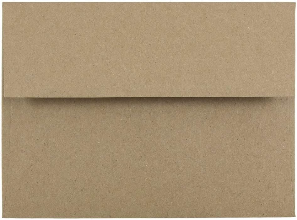 JAM PAPER A6 Premium Invitation Envelopes - 4 3/4 x 6 1/2 - Brown Kraft Paper Bag - Bulk 500/Box